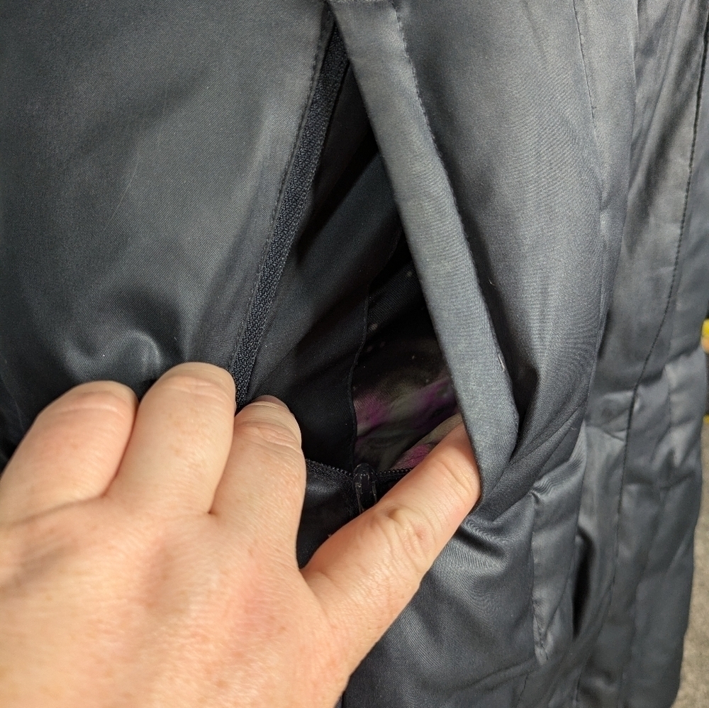 Kappa black goose down filled mid length winter hooded puffer coat L - Picture 9 of 16